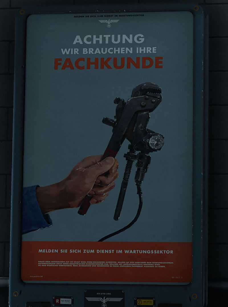 ATTENTION: WE NEED YOUR EXPERTISE. Looks like the Germans are short on skilled mechanics.